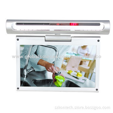 13.3" Kitchen TV with DVD, Built-in FM Radio, Timer Setting with Alarm, Front LED Clock Display